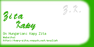 zita kapy business card